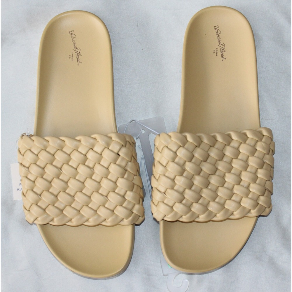 Women's Universal Thread polly woven slide Sandals yellow Size 9.5 NEW with tags